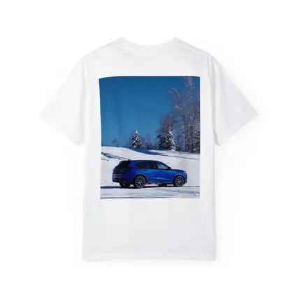 Acura MDX Blue SUV Snowy Winter Landscape