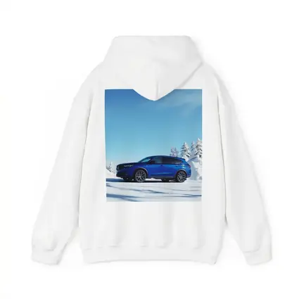 Acura MDX Blue SUV Snowy Winter Scene