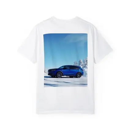 Acura MDX Blue SUV Snowy Winter Scene