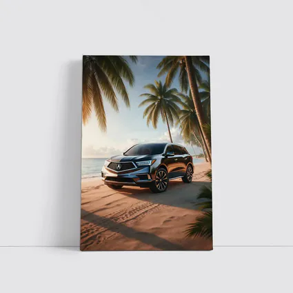 Acura MDX Parked on Tropical Sandy Beach