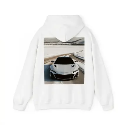 Acura NSX White Sports Car Snowy Road