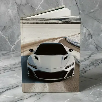 Acura NSX White Sports Car Snowy Road