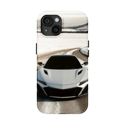 Acura NSX White Sports Car Snowy Road