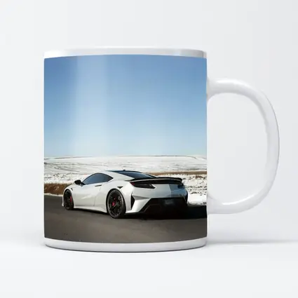 Acura NSX White Supercar Snowy Winter Road