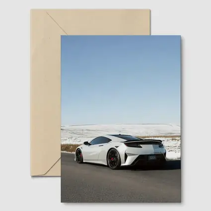 Acura NSX White Supercar Snowy Winter Road