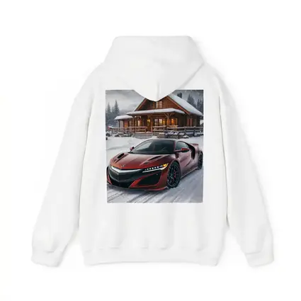 Acura NSX Red Supercar Snowy Cabin
