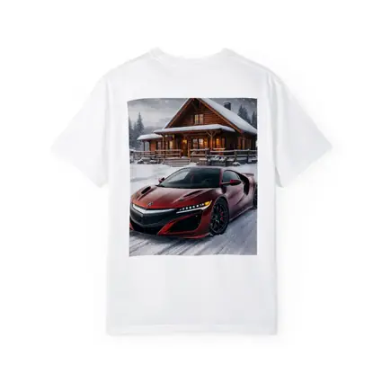 Acura NSX Red Supercar Snowy Cabin