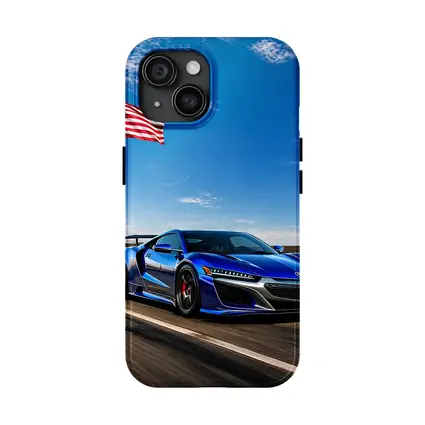 Acura NSX Blue Speed American Flag Highway