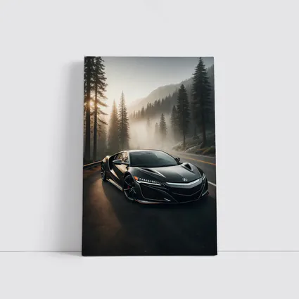 Acura NSX Black Sports Car Misty Forest