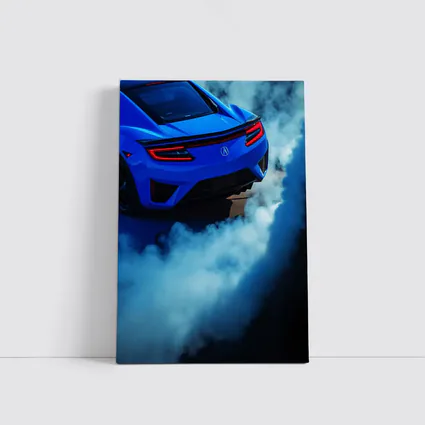 Acura NSX Blue Supercar Burnout Smoke