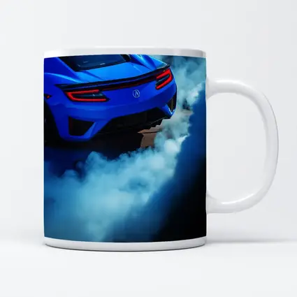 Acura NSX Blue Supercar Burnout Smoke