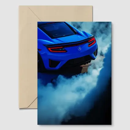 Acura NSX Blue Supercar Burnout Smoke