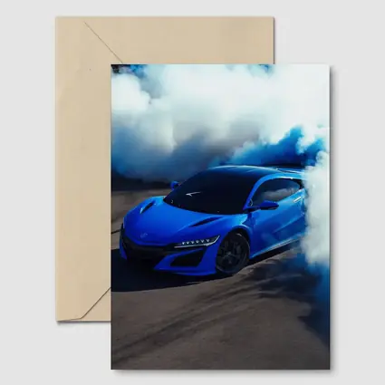 Acura NSX Blue Supercar Smoke Burnout