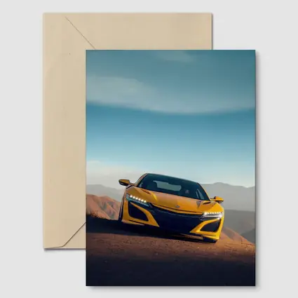 Acura NSX Yellow Sports Car Mountain Road