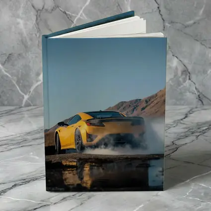 Acura NSX Yellow Burnout Mountain Backdrop