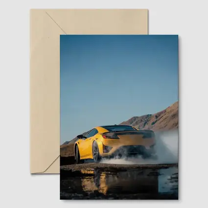 Acura NSX Yellow Burnout Mountain Backdrop