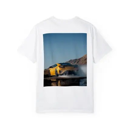 Acura NSX Yellow Burnout Mountain Backdrop