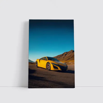 Yellow Acura NSX Mountain Desert Road