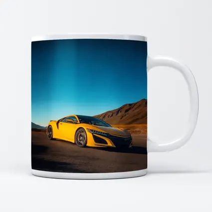 Yellow Acura NSX Mountain Desert Road