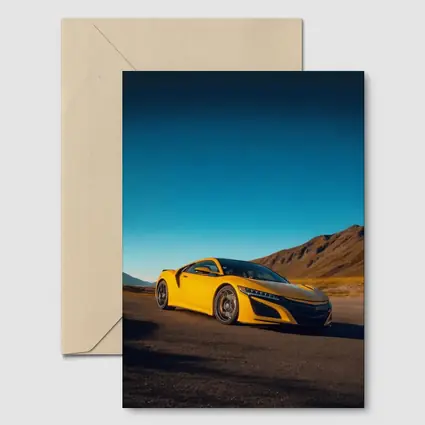 Yellow Acura NSX Mountain Desert Road