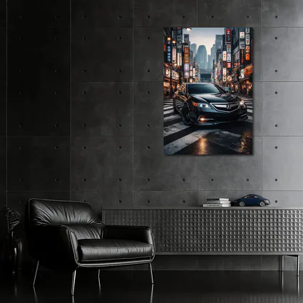 Acura TL Black Car Tokyo City Night