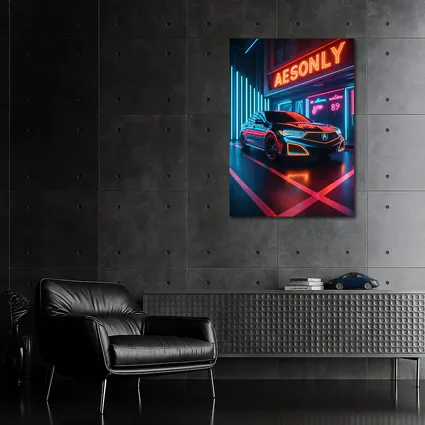 Acura RLX Neon Lit Night Scene