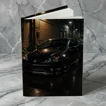 Acura RSX Black Coupe Wet Night Street