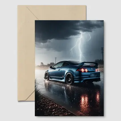 Acura RSX Blue Coupe Thunderstorm Rain