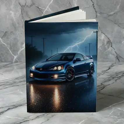 Acura RSX Blue Sports Car Stormy Night
