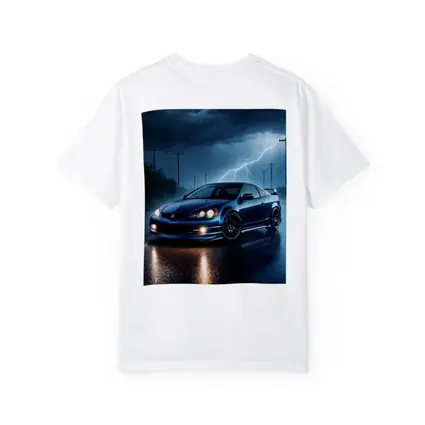 Acura RSX Blue Sports Car Stormy Night