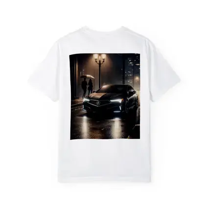 Acura TL Black Sedan Rainy Night Street