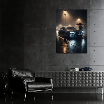 Acura TL Rainy Night Street Scene