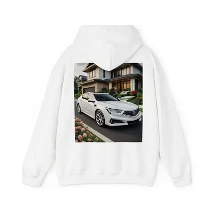Acura TL White Sedan Modern House Driveway
