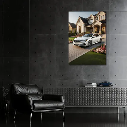 Acura TL White Sedan Luxury Home Driveway