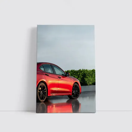 Acura TLX Red Sedan Overcast Sky Background