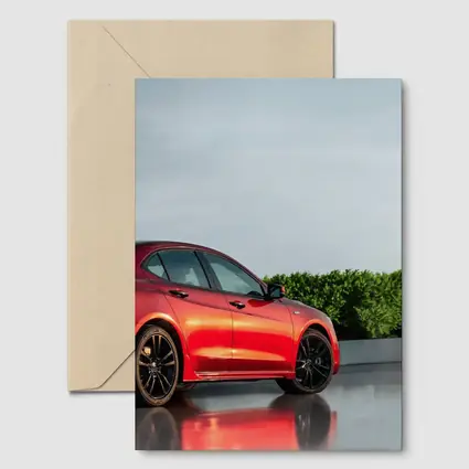Acura TLX Red Sedan Overcast Sky Background