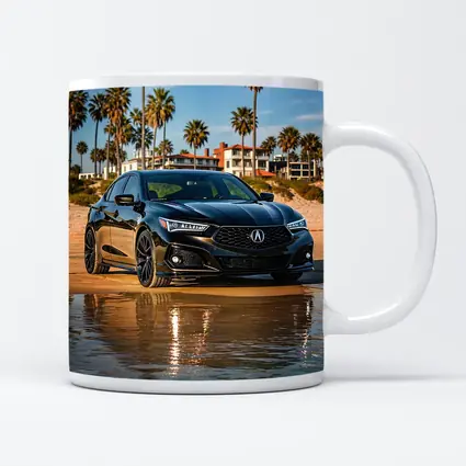Acura TLX Black Sedan Beach Palm Trees