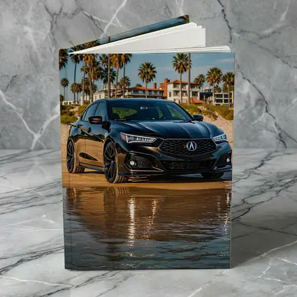Acura TLX Black Sedan Beach Palm Trees