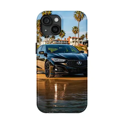 Acura TLX Black Sedan Beach Palm Trees