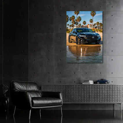 Acura TLX Black Sedan Beach Palm Trees