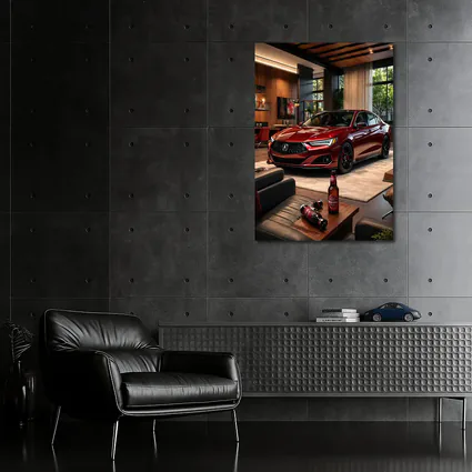 Acura TLX Red Sedan Modern Living Room