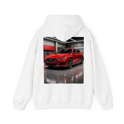 Acura TLX Red Sedan in Modern Garage