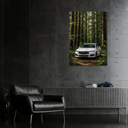 Acura TLX White Sedan Forest Setting