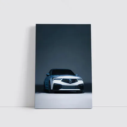 Acura TLX White Car Studio Dark Background