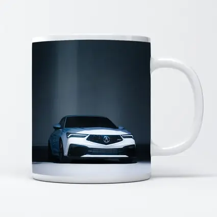 Acura TLX White Car Studio Dark Background