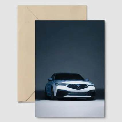 Acura TLX White Car Studio Dark Background