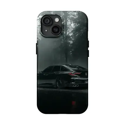 Acura TLX Black Sedan Foggy Forest Night