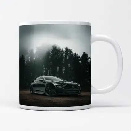 Acura TLX Black Sedan Foggy Forest