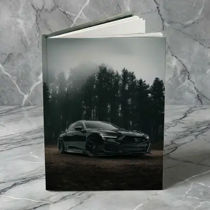 Acura TLX Black Sedan Foggy Forest