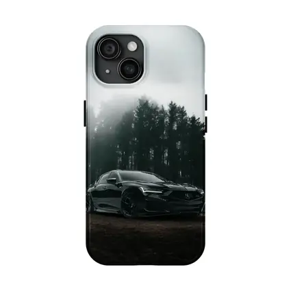 Acura TLX Black Sedan Foggy Forest